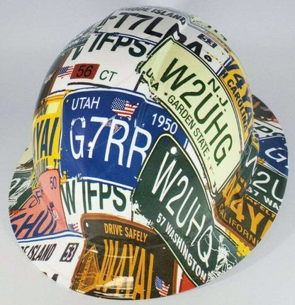 Full Brim Hard Hat Hydro Dipped LICENSE PLATES
