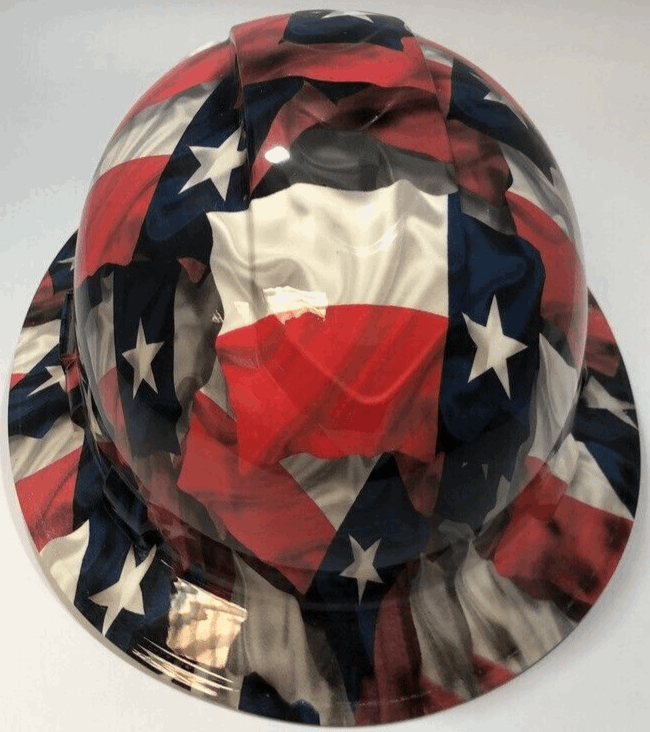 Full Brim Hard Hat Hydro Dipped Texas State Flag