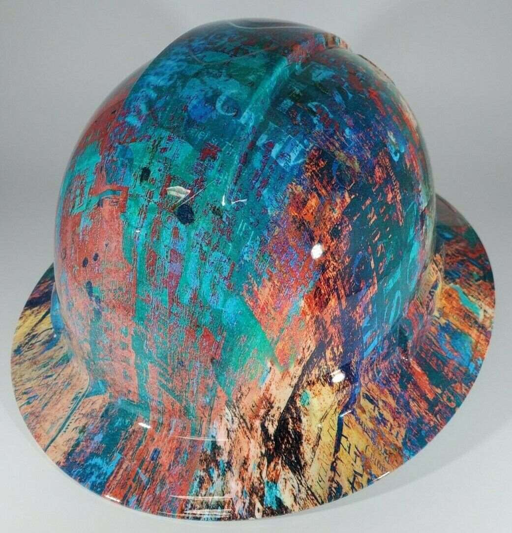 Full Brim Hard Hat Hydro Dipped ABSTRACT METAL