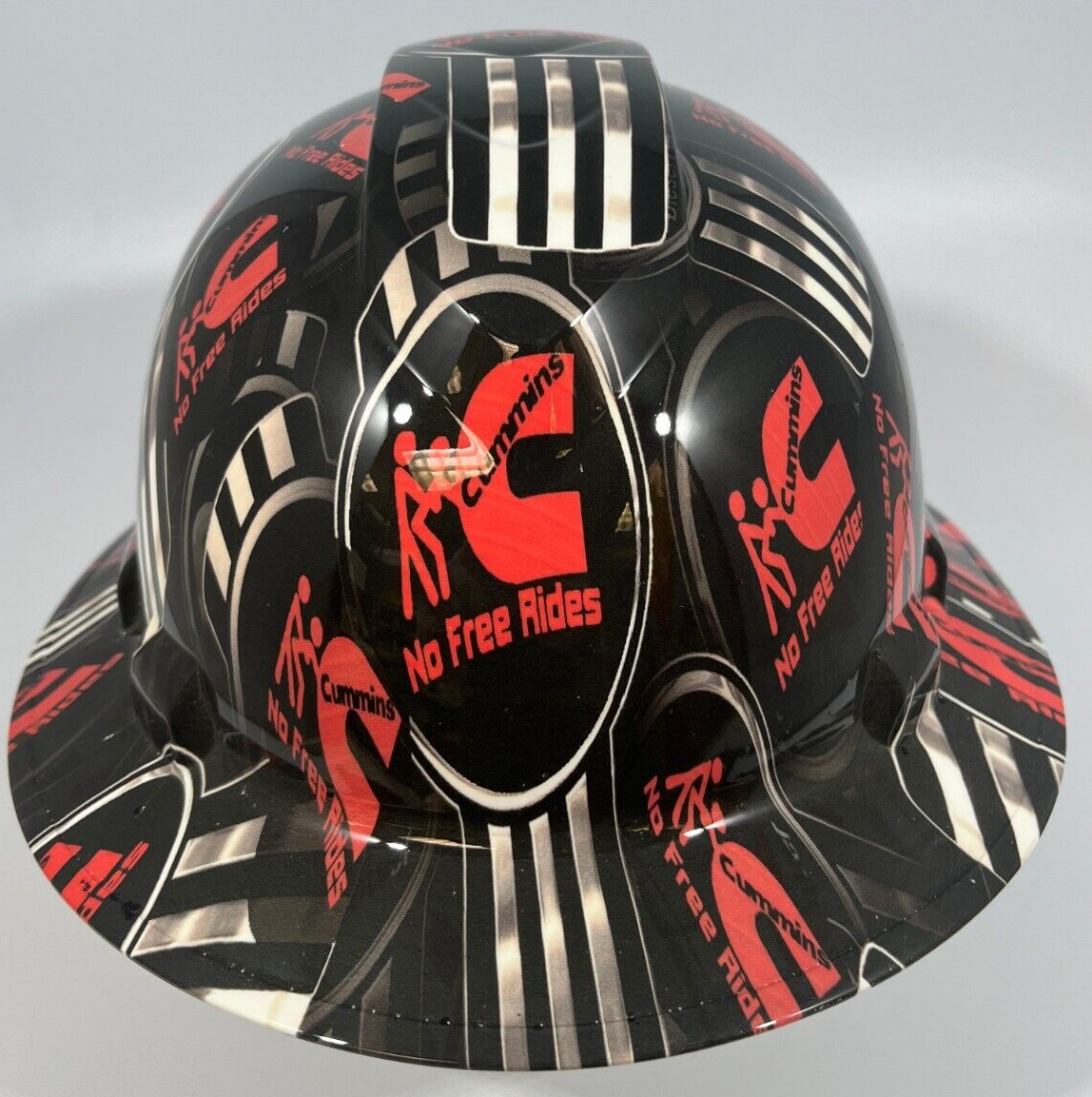 Full Brim Hard Hat Custom Hydro Dipped CUMMINS DIESEL NO FREE RIDES