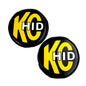 KC Hilites 8 In Light Cover - Soft Vinyl - Pair - Black W/ Yellow KC HID Logo