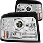 Anzo 1992-1996 Ford F-150 Projector Headlights w/ Halo Chrome w/ Side Marke