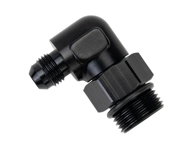 Aluminum Swivel Fitting 90° 7/8-14 UNF X -6AN Male