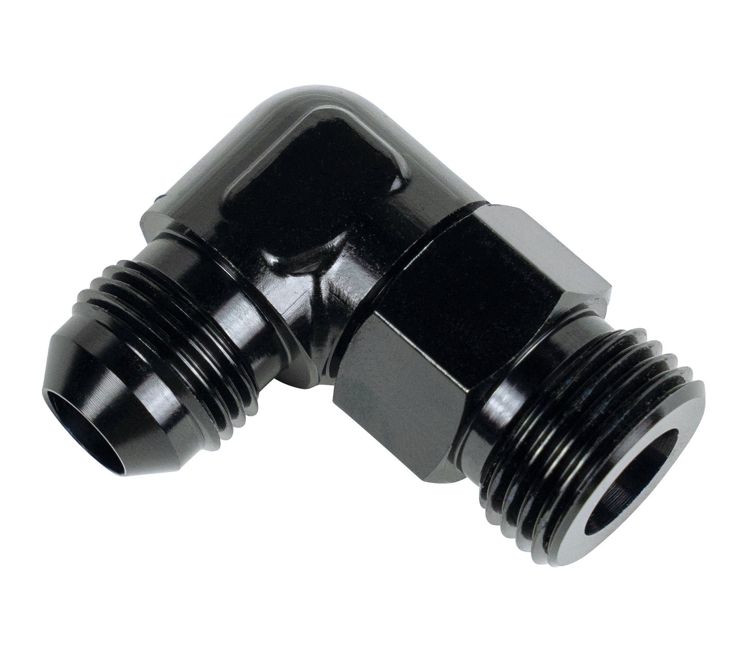 Aluminum Swivel Fitting 90° 7/8-14 UNF X -8AN Male