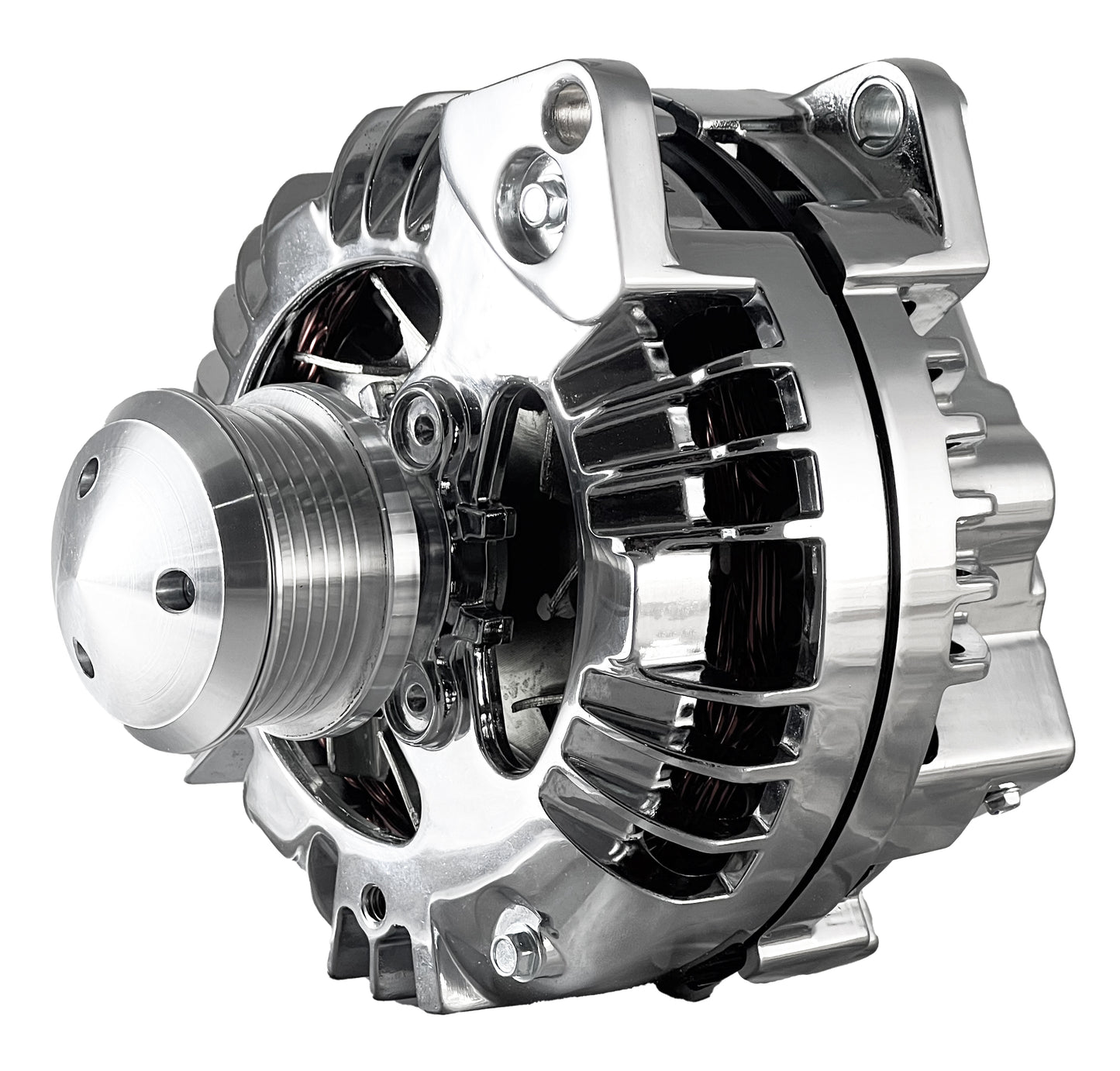 Chrysler Big Block100 AMP Chrome Alternator; 1 Wire