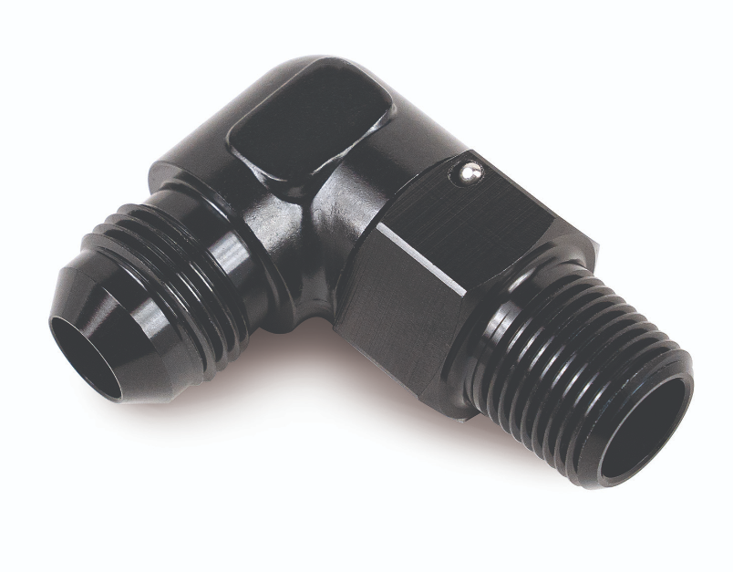 Aluminum Swivel Fitting 90° 3/8" NPT X -6AN Male