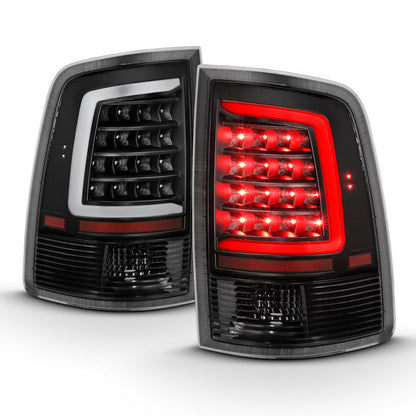 ANZO 2009-2018 Dodge Ram 1500 LED Taillight Plank Style Black w/Clear Lens 311318