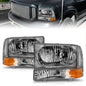 Anzo 2000-2004 Ford Excursion Crystal Headlights Chrome w/ LED 1pc