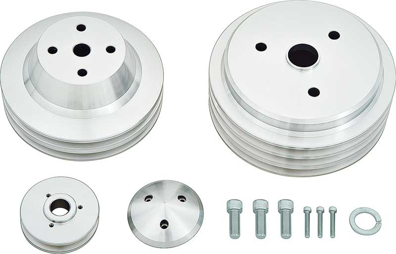 Small Block Chevy High Flow V-Belt Pulley Kit - LWP