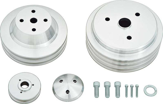 Small Block Chevy High Flow V-Belt Pulley Kit - LWP
