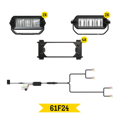 Tiny Monster 61F24 Tiny Monster Grille Kit For Ford F-150 Lariat/Lariat Sport 2021-23 (4 Light Bars Harness Brackets)
