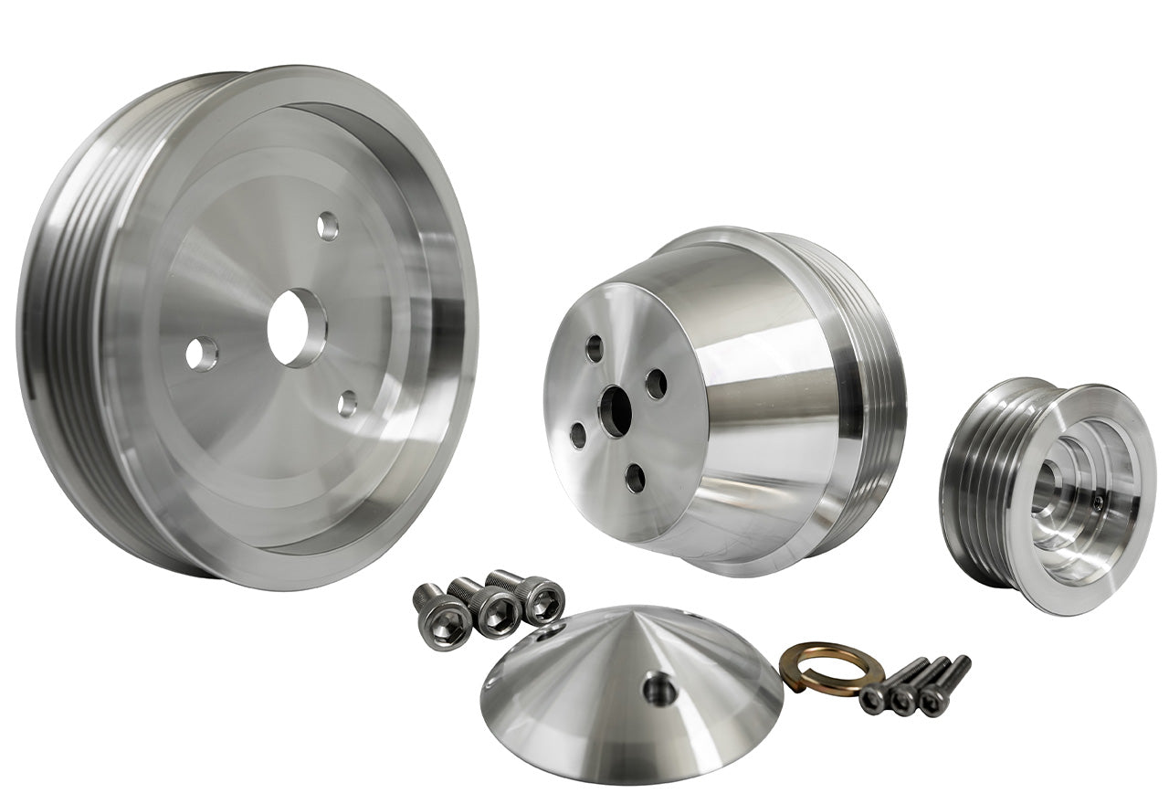 Small Block Chevy High Flow Serpentine Pulley Kit - 1V