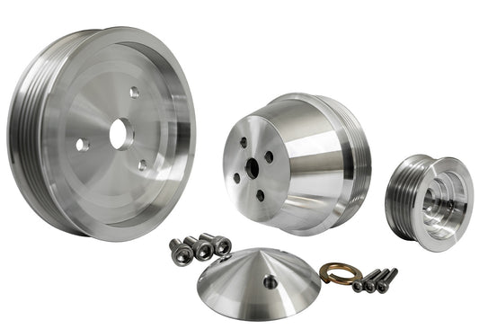 Small Block Chevy High Flow Serpentine Pulley Kit - 1V
