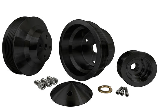 Small Block Chevy Serpentine Pulley Kit - LWP - Black