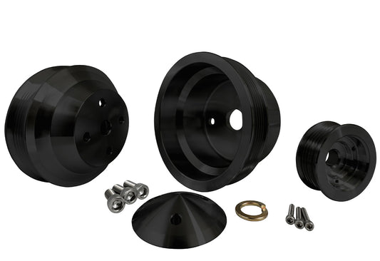 Small Block Chevy Serpentine Pulley Kit - LWP - Black