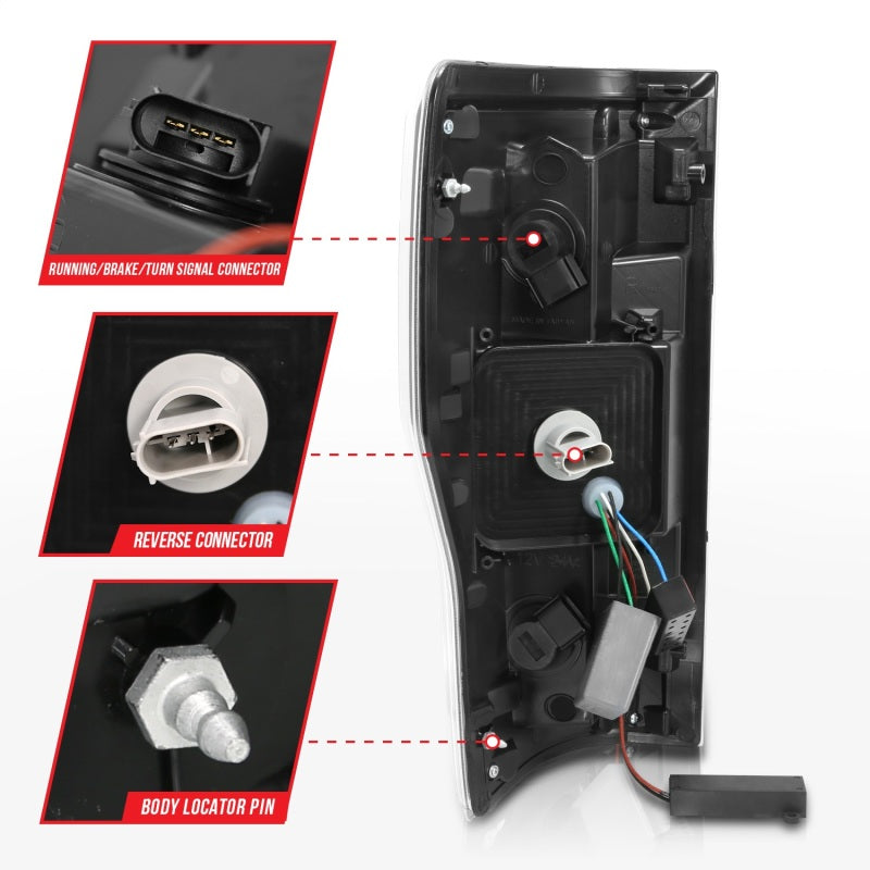Anzo Ford F-250/350/450/550 Super Duty 17-18 L.E.D Tail Lights Smoke