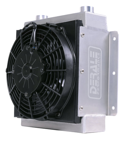 18 Row Hi-Flow Racing Remote Fluid Cooler W/ Low Profile Fan 7/8-14 UNF O-ring