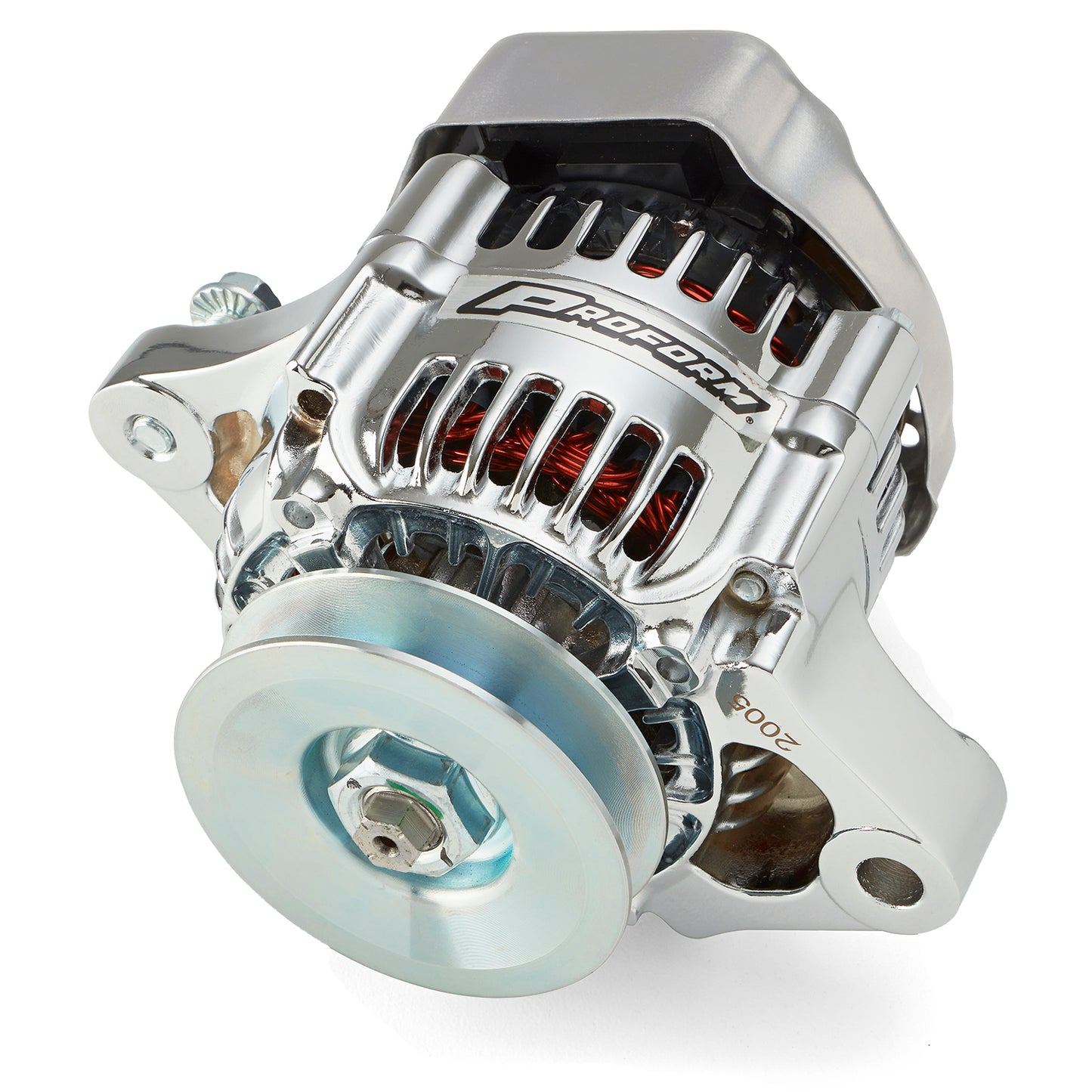 100% NEW  CHROME  1-WIRE MINI ALTERNATOR  GM 50 AMP.