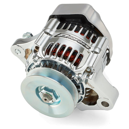 100% NEW  CHROME  1-WIRE MINI ALTERNATOR  GM 50 AMP.