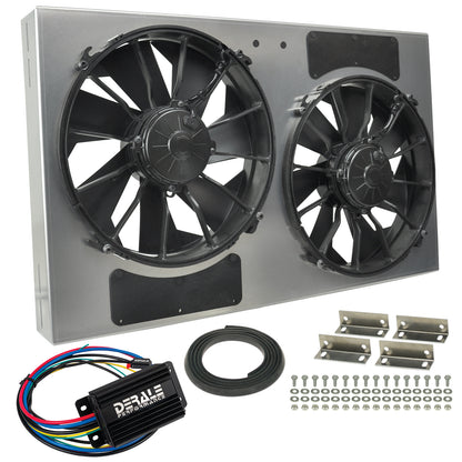 Powerpack - High Output Dual 12" RAD Fan/Alum Shroud Kit W/ PWM Controller