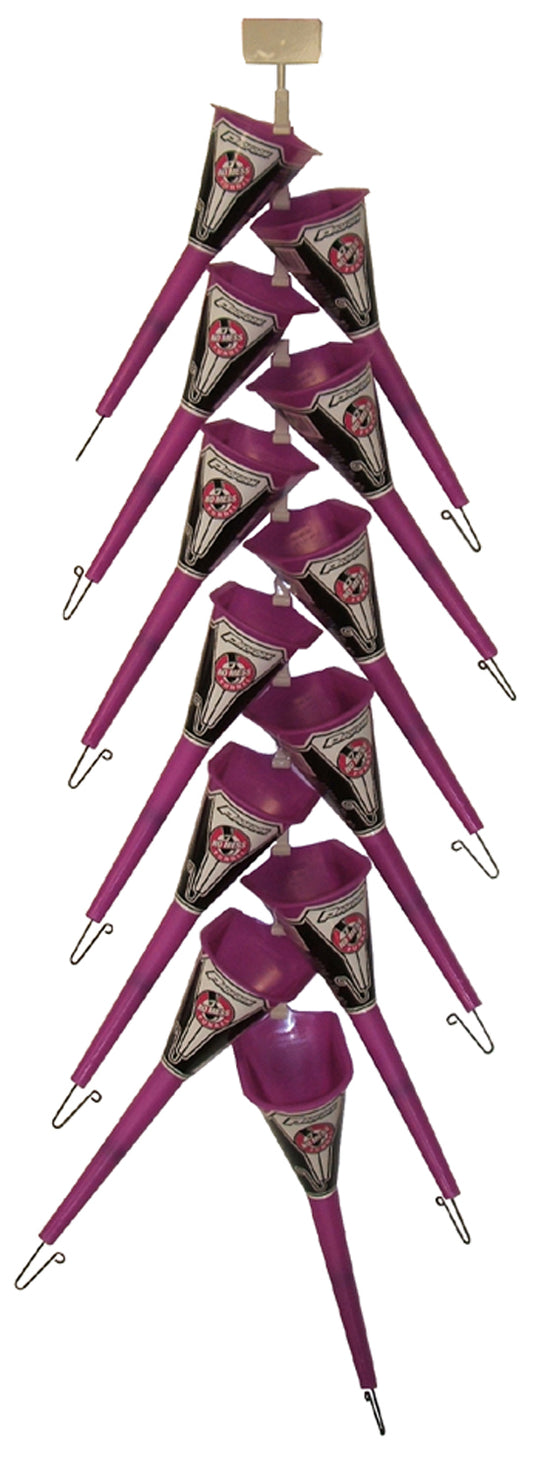 Hanging Clip-Strip With 12 Funnels
