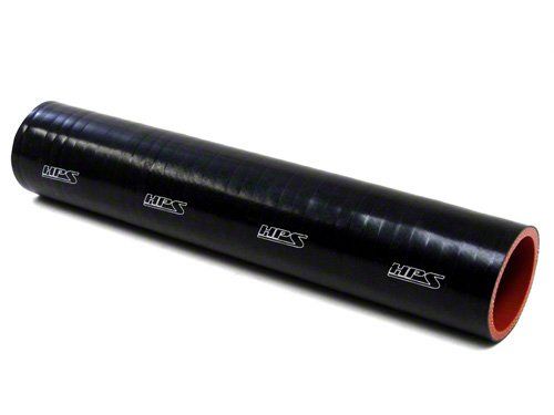 HPS 1/4" ID, 1 Foot Length, Silicone Straight Coupler Tube Hose, High Temp 4-ply Reinforced, Black, 6.5mm ID