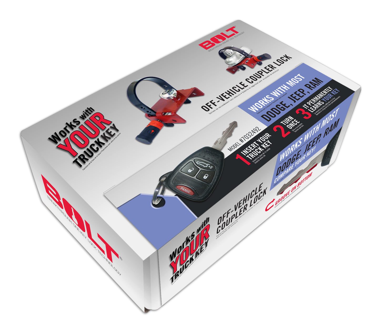 BOLT Off-Vehicle Coupler Lock Chrysler/Dodge/Jeep