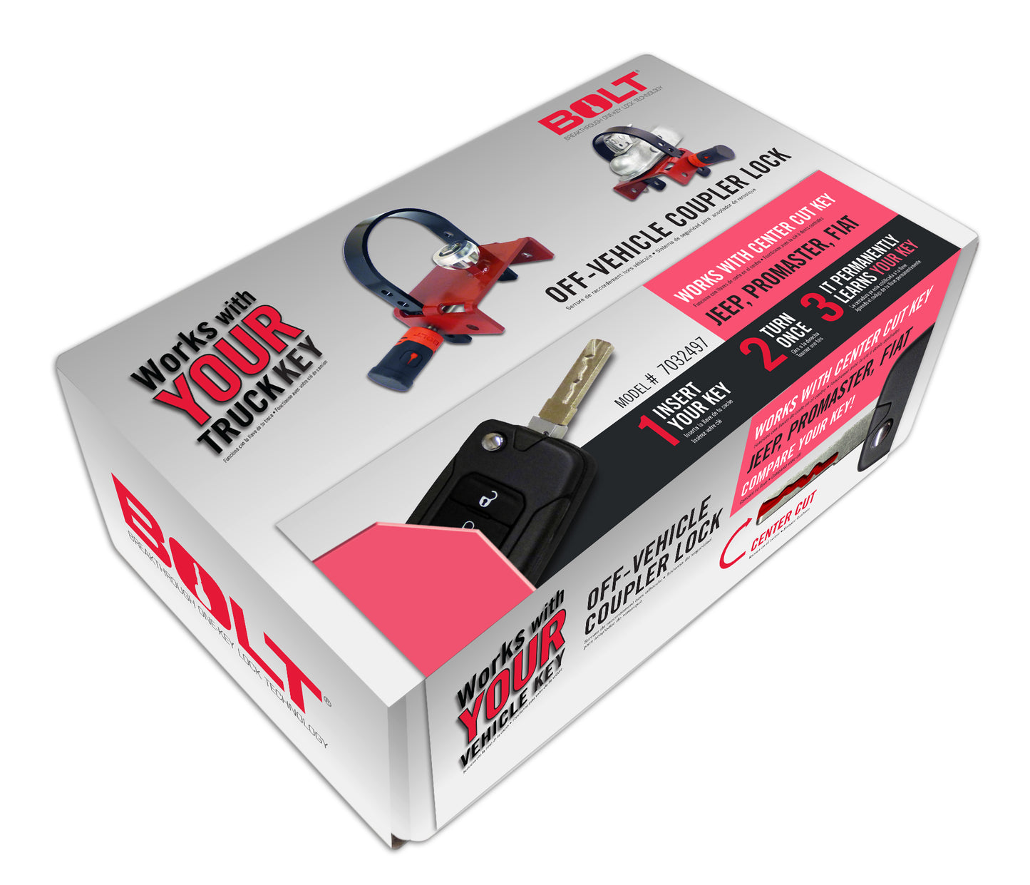 BOLT Off-Vehicle Coupler Lock Jeep Center Cut