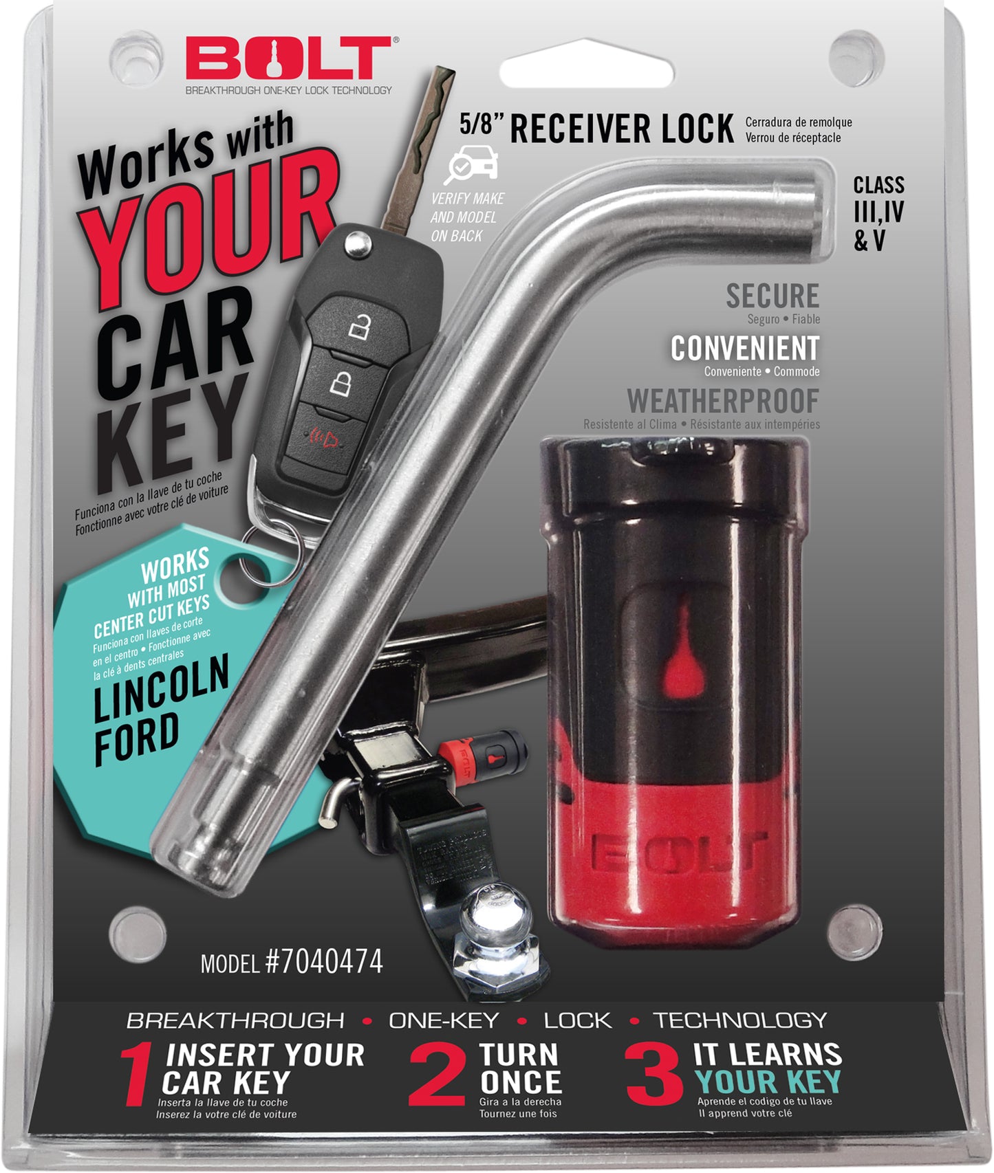 BOLT 5/8 In. Receiver Lock Ford Center Cut