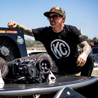 KC Classic White Logo Tee Shirt - Black - Large
