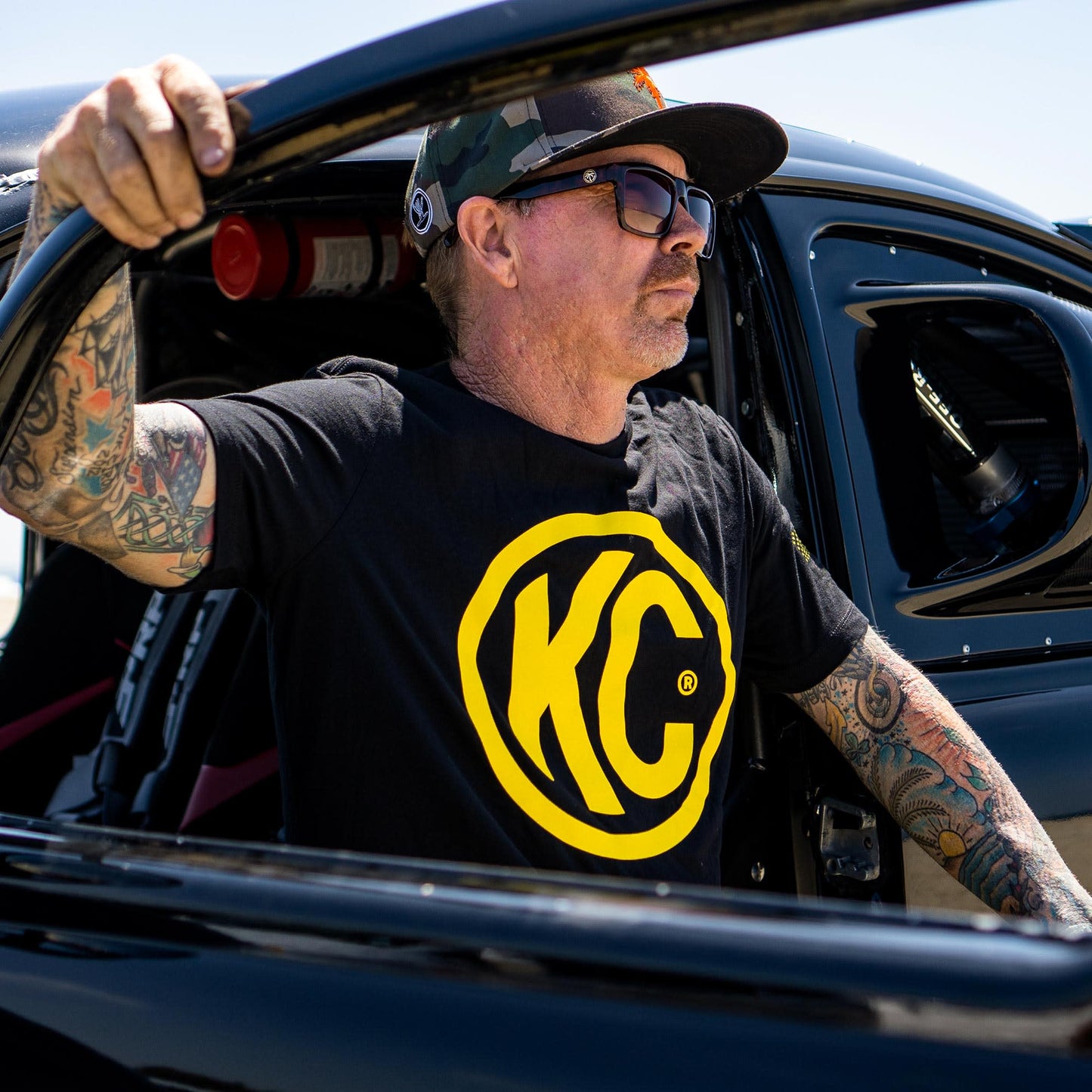 KC Classic Yellow Logo Tee Shirt - Black - Medium