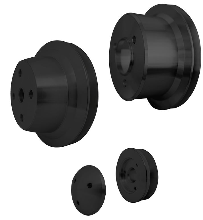 Big Block Chevy High Flow V-Belt Pulley Kit - 1V - LWP - Black