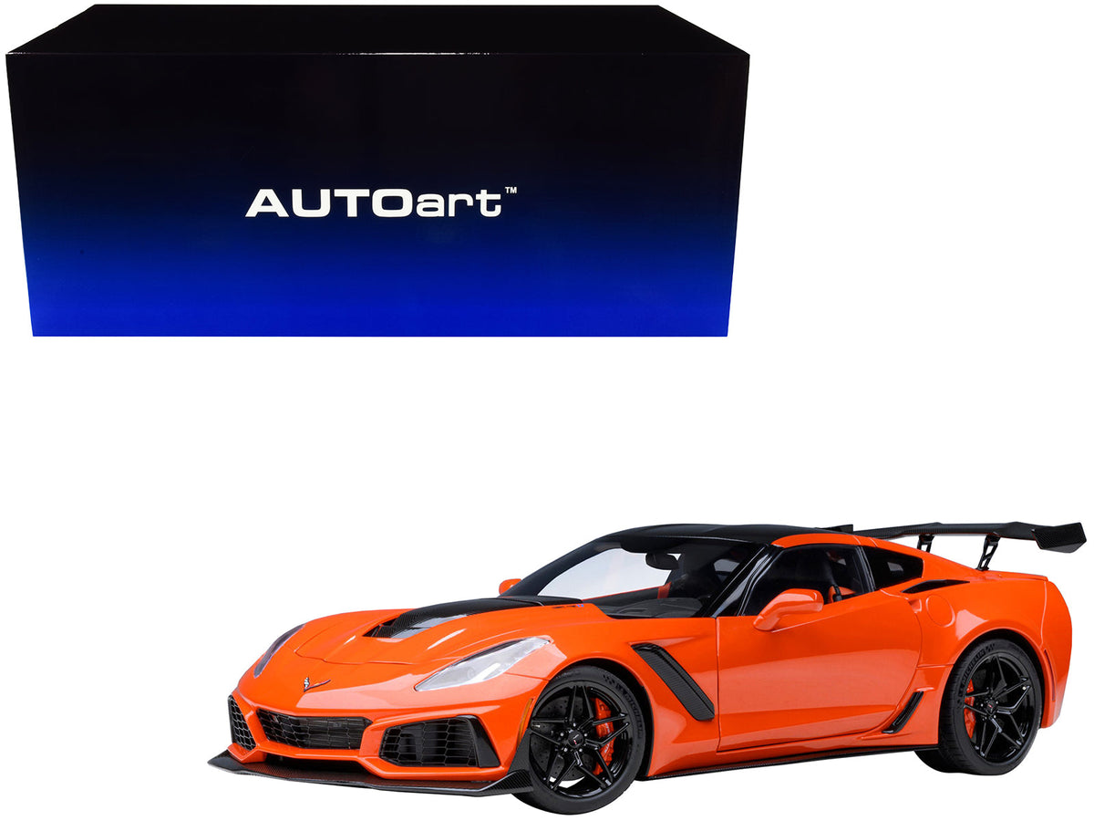 2019 Chevrolet Corvette C7 ZR1 Sebring Orange Tintcoat with Carbon Top 1/18 Model Car by Autoart  free shipping USA