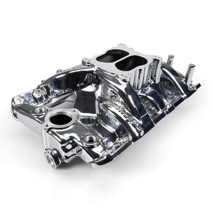 Performer RPM Pontiac 326-455 Intake Manifold  Chrome Plasma Finish