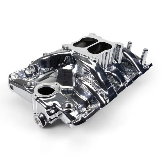 Performer RPM Pontiac 326-455 Intake Manifold  Chrome Plasma Finish