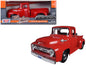 1956 Ford F-100 Pickup Red 1/24 Diecast Model Car by Motormax  free shipping USA