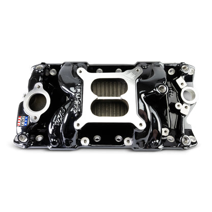 Performer RPM Small Block Chevy AIR-Gap Intake Manifold  Black Plasma Finish