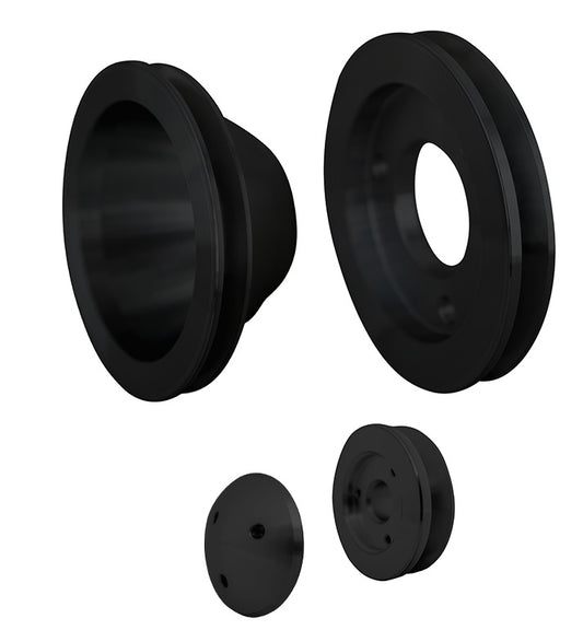 Big Block Chevy V-Belt Pulley Kit - SWP - 1V - Black