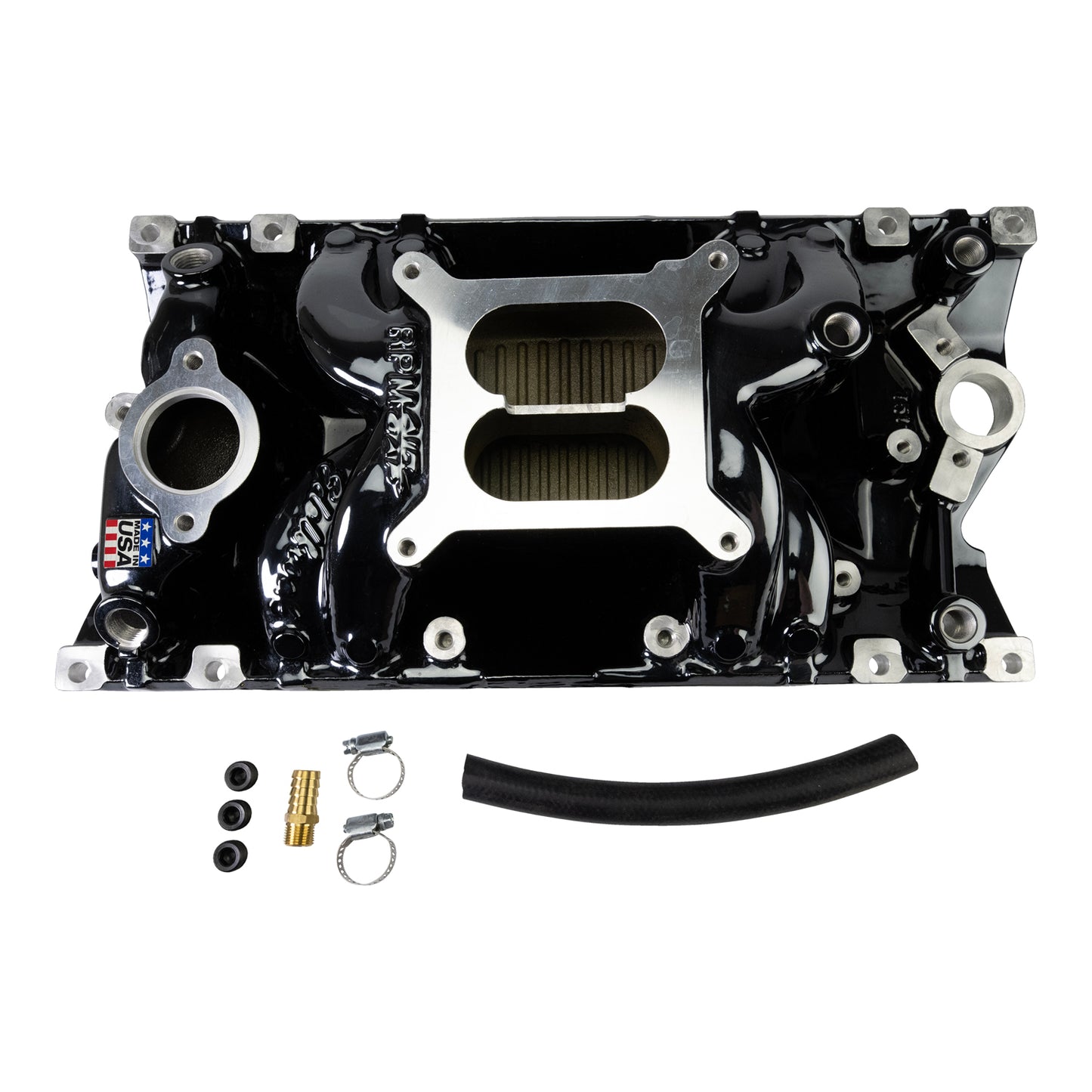 Edelbrock RPM Air-Gap Manifold For Small-Block Chevy Vortec  Black Plasma Finish