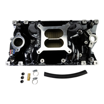 Edelbrock RPM Air-Gap Manifold For Small-Block Chevy Vortec  Black Plasma Finish