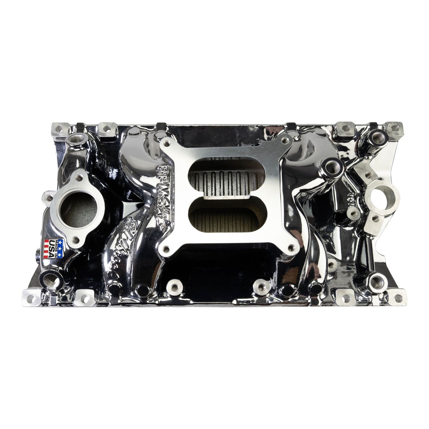 Edelbrock RPM Air-Gap Manifold For Small-Block Chevy Vortec  Chrome Plasma