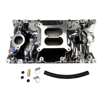 Edelbrock RPM Air-Gap Manifold For Small-Block Chevy Vortec  Chrome Plasma