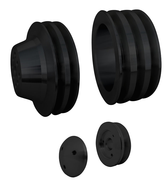 Big Block Chevy V-Belt Pulley Kit - SWP - 3V - Black
