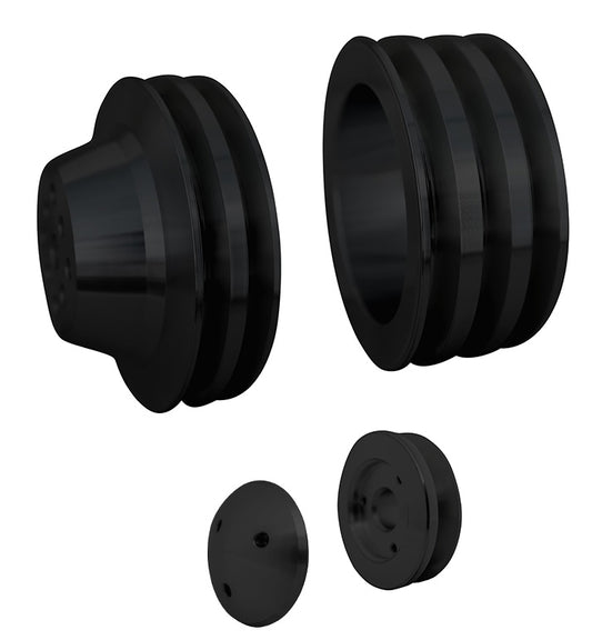 Big Block Chevy V-Belt Pulley Kit - SWP - 3V - Black