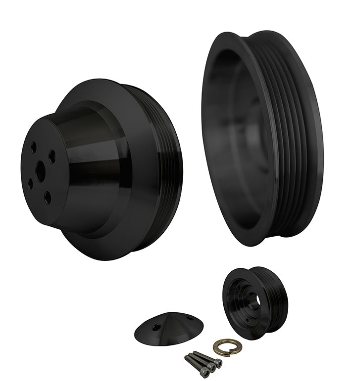 Big Block Chevy Serpentine Pulley Kit - SWP - 1V - Black