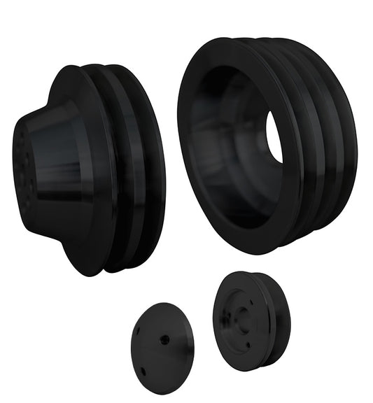 Big Block Chevy High Flow V-Belt Pulley Kit - SWP - 3V - Black