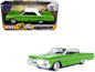 1964 Chevrolet Impala Lowrider Hard Top Green with White Top "Get Low" Series 1/24 Diecast Model Car by Motormax  free shipping USA