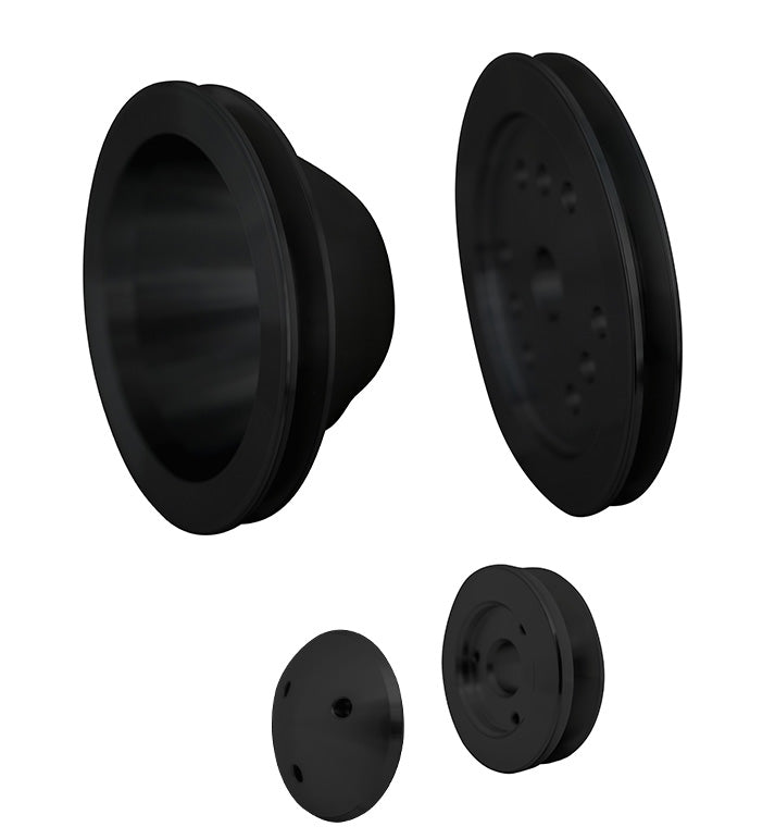 Chevy 348-409 V-Belt Pulley Kit; 1V; Black
