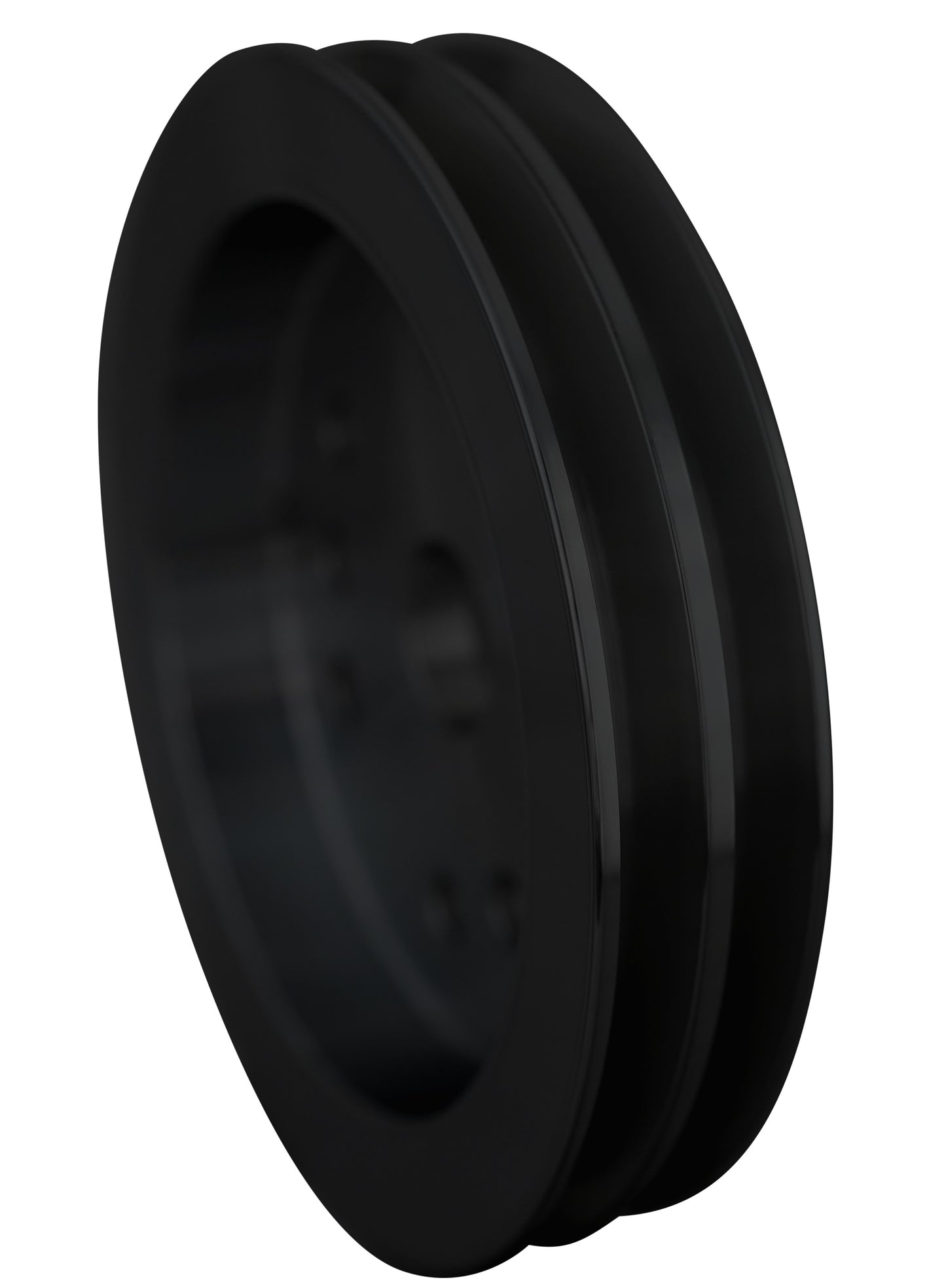 Chevy 348-409 V-Belt Crankshaft Pulley; 2V; V-Belt; Black