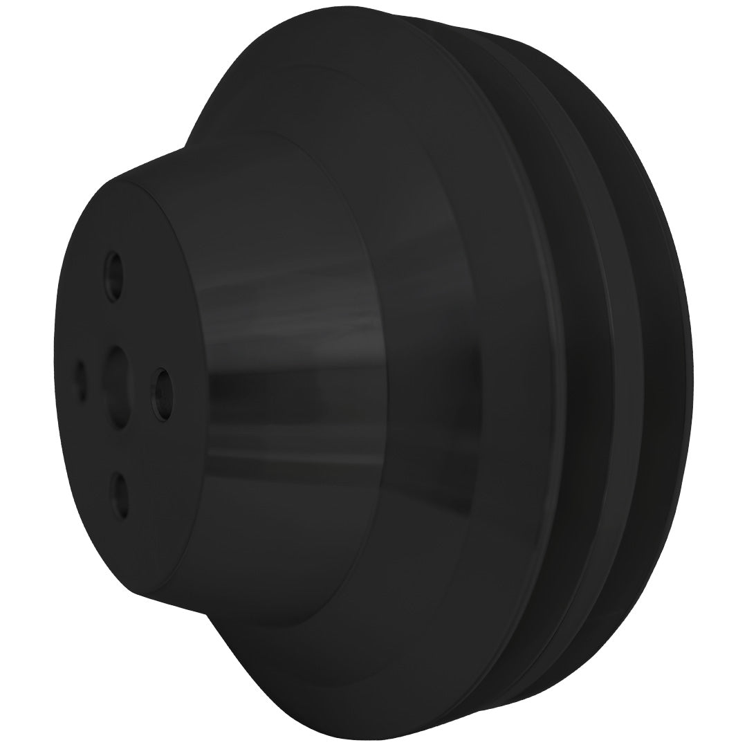 Chevy 409 V-Belt Water Pump Pulley; 2V; Black